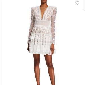 Megan V-Neck Illusion Tiered Lace Dress